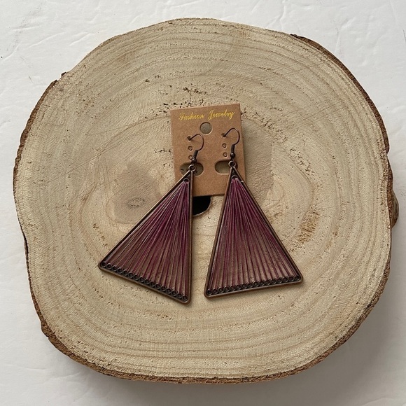 BOHO Triangle Dangle Earrings NEW - Picture 1 of 2